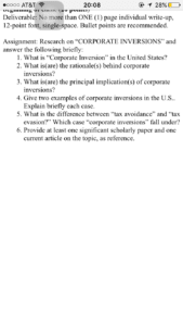 What is corporate inversion in the United States
