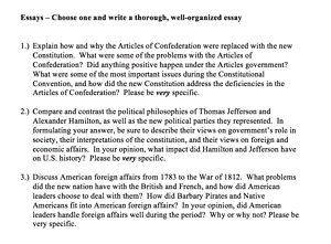 Articles of Confederation and the American Constitution