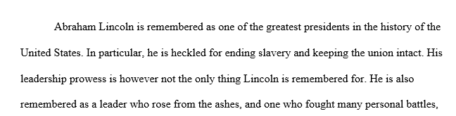 Abraham Lincoln struggles 