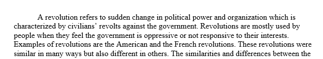 American and French Revolutions