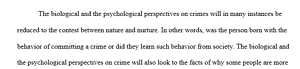 Biological and psychological perspectives