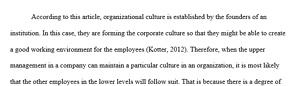 Changing Organizational Culture