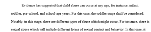 Child abuse and maltreatment