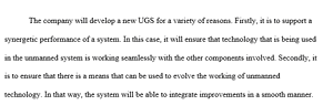 Company develop a new UGS