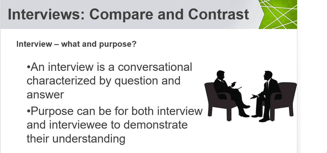 Comparing and contrasting two different interview types