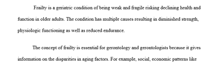 Concept of frailty 