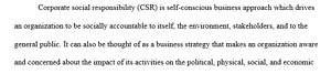 Corporate social responsibility