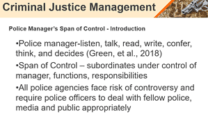 Criminal justice management issues and practices.