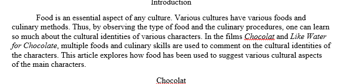 Cultural identity of the main characters