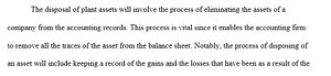 Disposals of plant assets