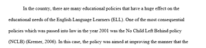 Educational policy pertaining to English language learners