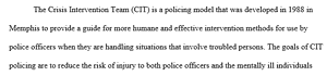 Effectiveness of Crisis Intervention Teams