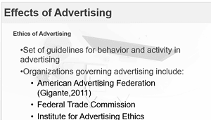 Effects of Advertising Presentation