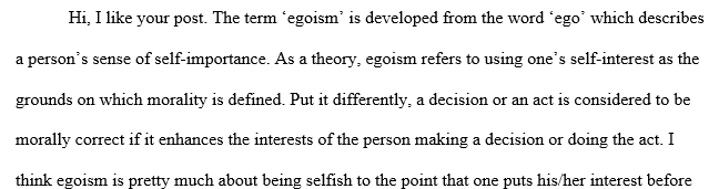 Egoism 