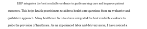 Evidence Based Practice