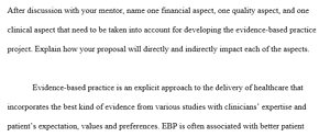 Evidence-based practice project.