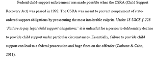 Federal Crime: Failure to pay legal child support obligation