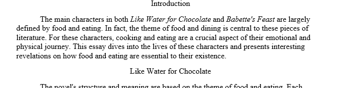 How food/eating becomes a part of the journey of the main character.