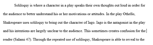 Iago’s First Soliloquy Analysis