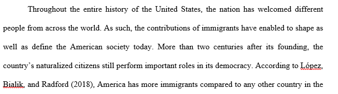  Immigration and its role in the US