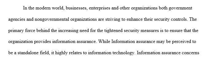 Information Assurance and Systems Security