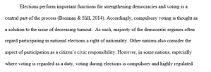 Issue of compulsory voting