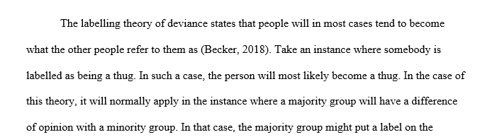 Labeling theory of deviance