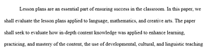 Lesson Plan Evaluations