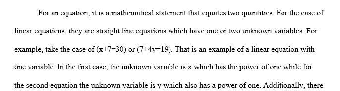 Linear Equation