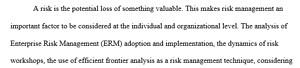 Managerial Risk analysis