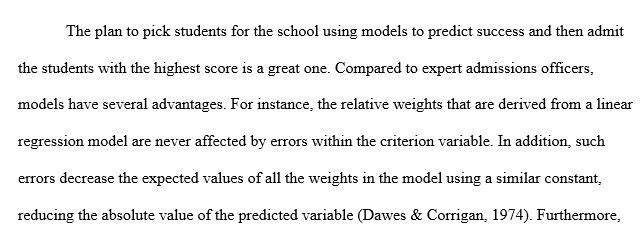 Models to Predict Student Success