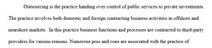 Outsourcing Finance and Accounting