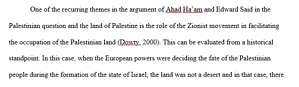 Palestinians and the land of Palestine.