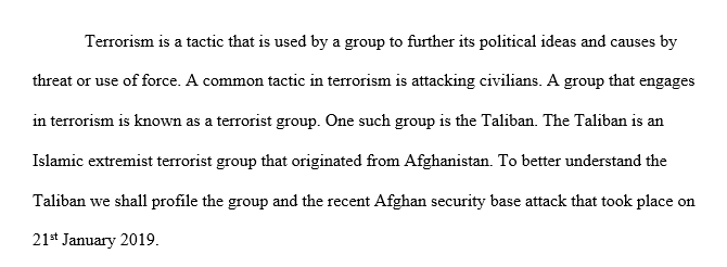 Paper on terrorist group and attack