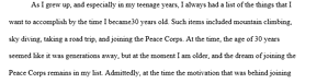 Peace Corps Motivation Statement
