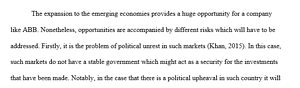 Political and economic risks