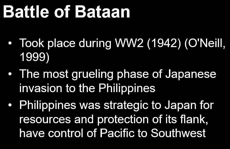  Presentation on the Battle of Bataan