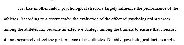 Psychological Stressors and Athletes Performance