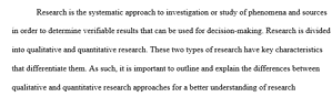 Qualitative and Quantitative Research