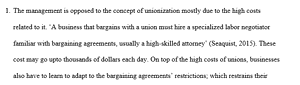 Roles of the unionization