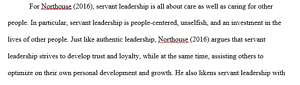 Servant Leadership Questionnaire Analysis