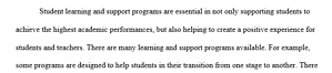 Student Support Programs