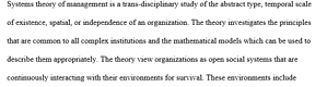 Systems theory used in the management setting