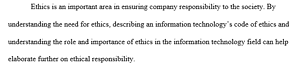 The Development of a Code of Ethics