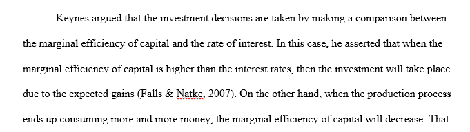 The Keynesian theory of investment