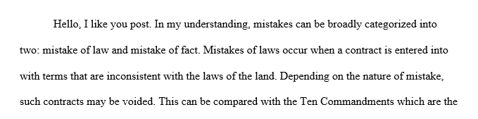 The legal concept of mistake