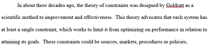 Theory of Constraints