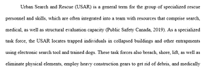 Training and function of a federal Urban Search and Rescue team