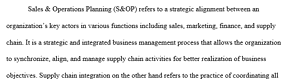 Value of sales and operations planning