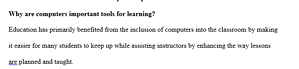 Why are computers important tools for learning